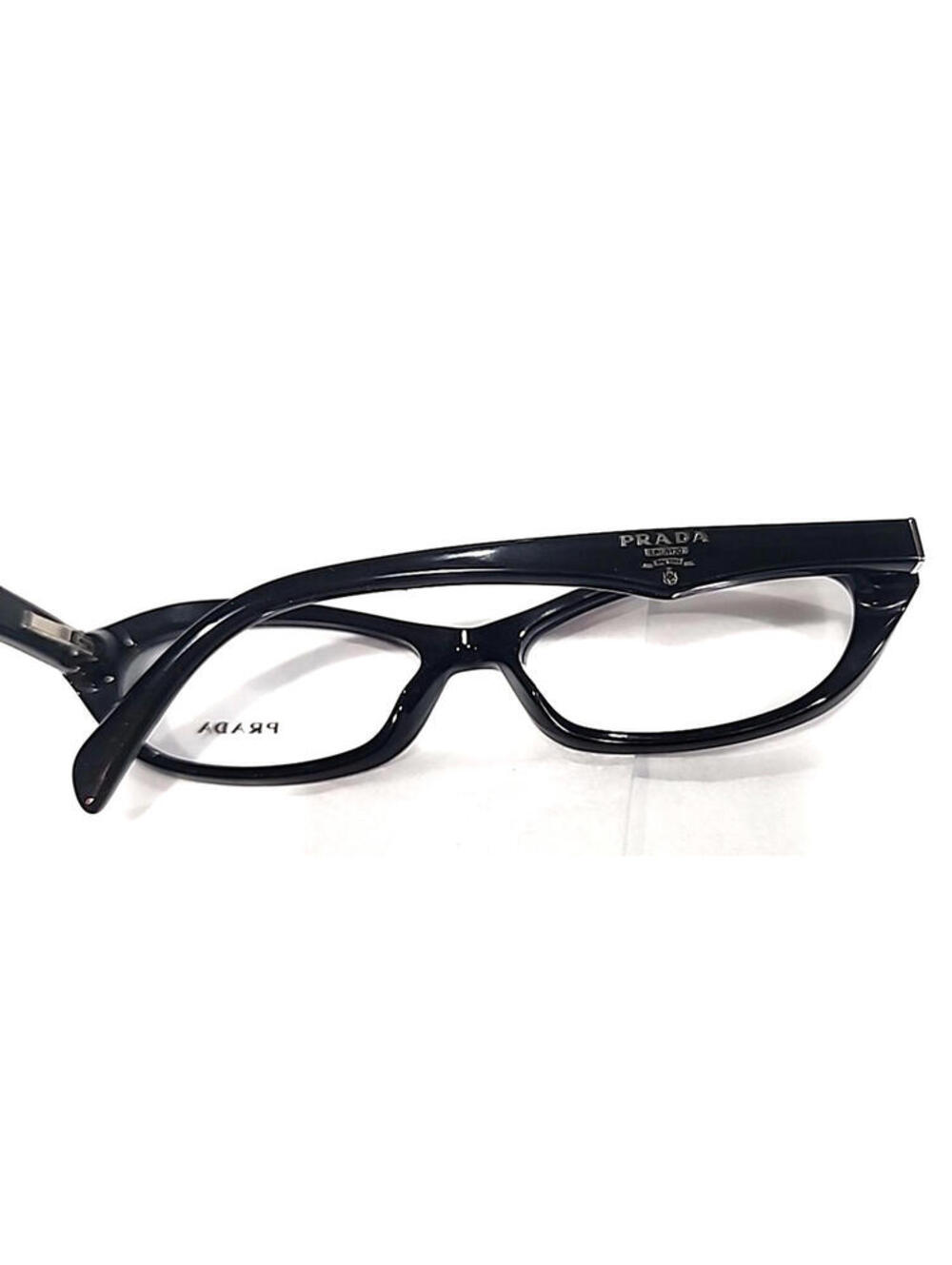 PRADA VPR110 IAB 101 Milan Glossy Black Oval Eyeglasses 54-16 135 Case Box Cloth - Picture 5 of 9